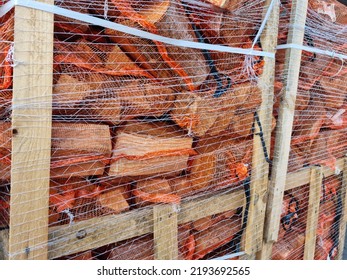 08.24.2022 Wroclaw, Poland, Firewood Bundles Prepared For Transport.