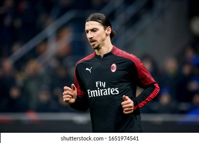 09/02/2020 Milan, Stadium San Siro. Italian Soccer Championship Serie A. Inter Vs Milan 4-2. Zlatan Ibrahimovic, Milan, During Warmup.