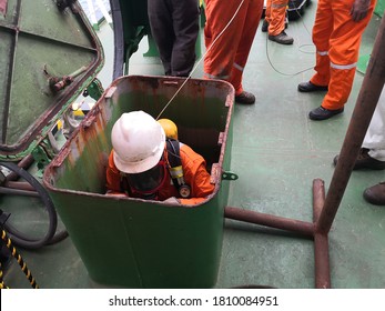 09.09.2019 Entry Into Enclosed Space Training Onboard A Cargo Ship For 2019 PSC CIC - PSC Concentrate Inspection Campaign Which Will Be Held From September To November 2019