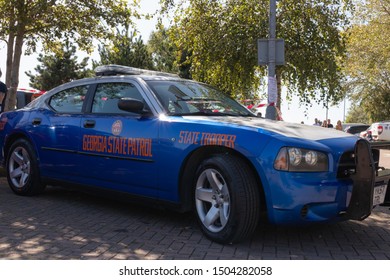 09/14/2019 Portsmouth, Hampshire, UK A Georgia State Patrol Vehicle Or An American Police Car