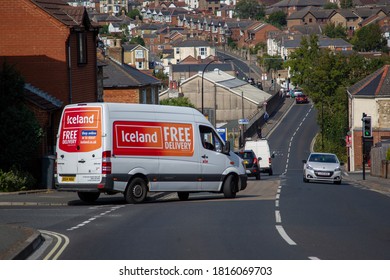 09/15/2020 Ryde, Isle Of Wight, UK An Iceland Supermarket Grocery Delivery Van On The Road