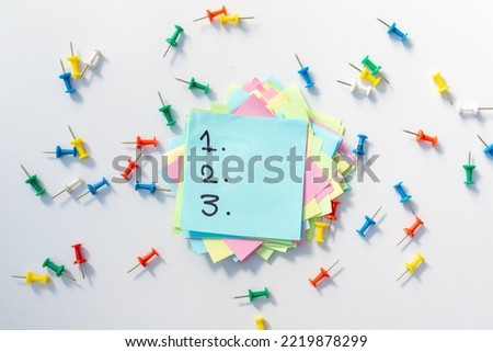 1 2 3 to do list on a sticky note isolated on white background