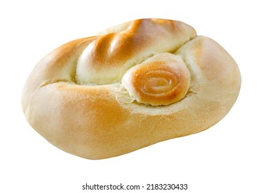 1 Brioche French Bread Roll Isolated On White Background