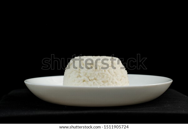 1 Cup Rice On White Plate Stock Photo Edit Now