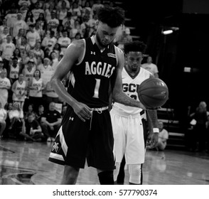 #1 Jermaine Haley Guard For The New Mexico State University At GCU Arena In Phoenix Arizona USA February 11,2017.