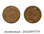 1 Kreutzer 1762 Maria Theresia. Coin of Austrian Empire. Obverse Bust to the right, lettering for "Dei Gratia Romanorum Imperatrix Germaniae Hungariae Bohemiae Regina Archidux Austriae". Reverse Value