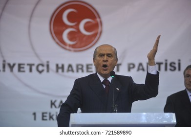 1 October 2010. Kars, Turkey. Devlet Bahçeli  Is A Turkish Politician Who Has Been The Chairman Of The Nationalist Movement Party Since 6 July 1997