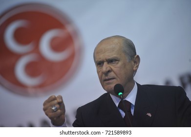 1 October 2010. Kars, Turkey. Devlet Bahçeli  Is A Turkish Politician Who Has Been The Chairman Of The Nationalist Movement Party Since 6 July 1997