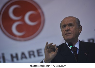 1 October 2010. Kars, Turkey. Devlet Bahçeli  Is A Turkish Politician Who Has Been The Chairman Of The Nationalist Movement Party Since 6 July 1997