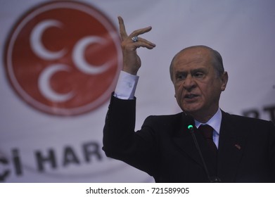 1 October 2010. Kars, Turkey. Devlet Bahçeli  Is A Turkish Politician Who Has Been The Chairman Of The Nationalist Movement Party Since 6 July 1997