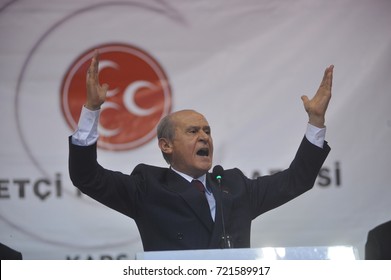 1 October 2010. Kars, Turkey. Devlet Bahçeli  Is A Turkish Politician Who Has Been The Chairman Of The Nationalist Movement Party Since 6 July 1997