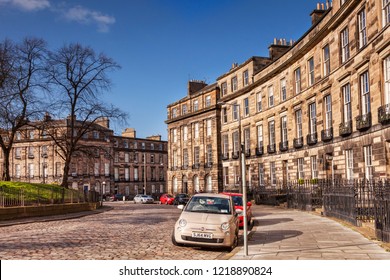 10 April 2016: Edinburgh, Scotland - Randolph Crescent In Edinburgh New Town.