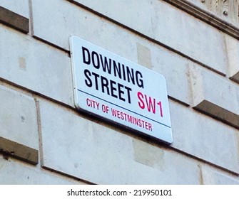 10 DOWNING STREET, LONDON, UK - September 11 2014: Boris Johnson residence Downing Street's sign in Westminster, London, England. No 10 for Prime minister- coronavirus brexit