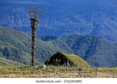 
10 February 2017, Baliem, Wamena, Papua : The baliem tribal hut with trasitional tower - Shutterstock ID 1762201883