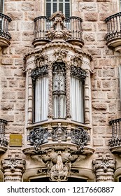 10 JULY 2018, BARCELONA, SPAIN: Architecture Of A Casa Lleo Morera Building