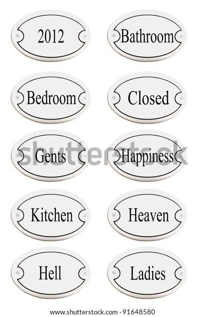 10 Pieces Oldfashioned Door Name Plate Stock Photo Edit Now