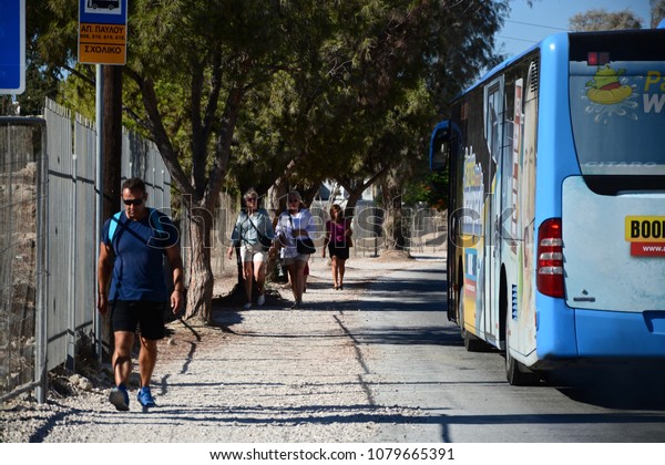 10 September 2017 - Paphos city,
Cyprus. / Street Paphos Cyprus / City streets on Cyprus / People
walk through the streets of the city of Paphos in
Cyprus.