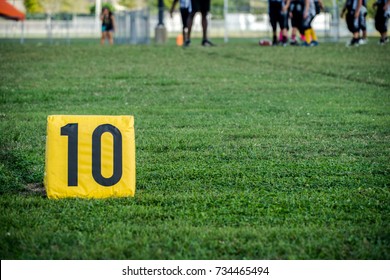 10 Yard Marker At A Youth Football Game 