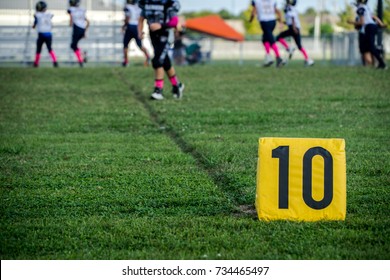 10 Yard Marker At A Youth Football Game 