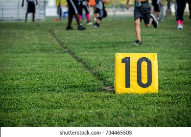 10 Yard Marker At A Youth Football Game 