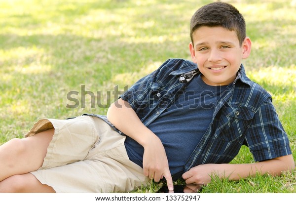 10 Year Old Boy Smiling While Stock Photo 133752947 | Shutterstock