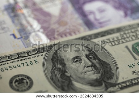 100 dollar banknote and 20 pound sterling banknote for design purpose