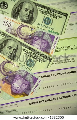 100 Dollar Bills 100 Rand Banknotes Stock Photo (Edit Now) 1382300 ...