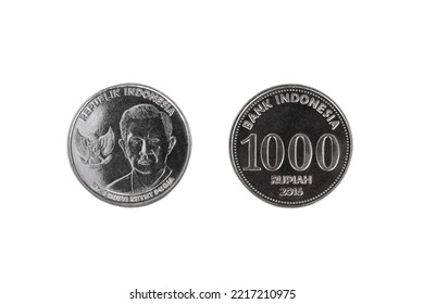 1000 Indonesian Rupiah Coin (2016) Isolated On White Background.