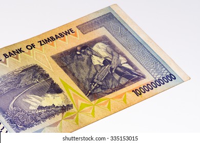 10000000000 (Ten Billion) Zimbabwe Dollars Bank Note. One Of Manny Currences In Zimbabwe