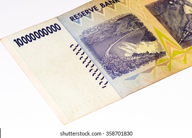 10000000000 (Ten Billion) Zimbabwe Dollars Bank Note. One Of Manny Currences In Zimbabwe