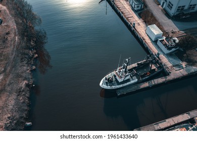 10-03-2021 Engure, Latvia Sailing boats in the marina, lake Balaton-Hungary.