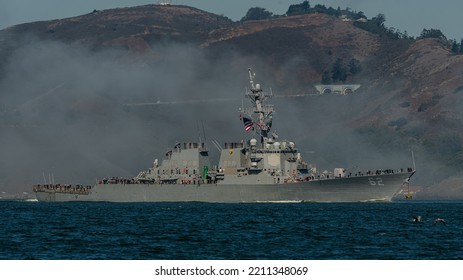 10-07-2022 San Francisco Ca. USS Fitzgerald DDG-62 Coming Into Port In The Bay Area