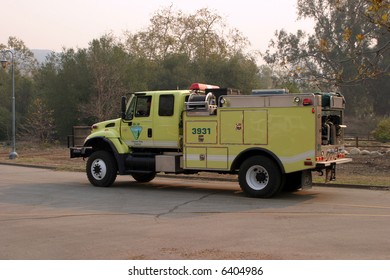 10-25-2007 Santiago Canyon Wild Fires Staging Area With Fire Trucks, Police, And Everyone Involved Series