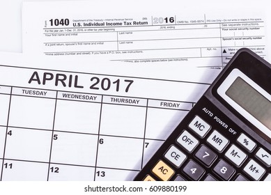 1040 Tax Return With Calender 