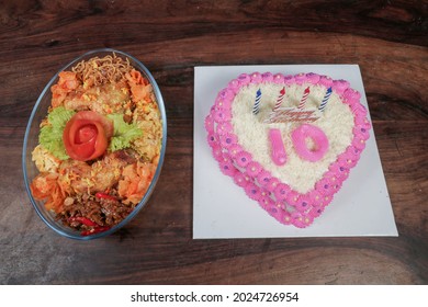 10th Birthday Cake And Indonesian Yellow Rice