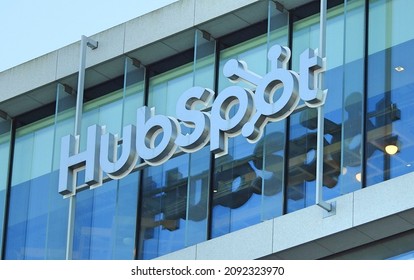 10th December 2021, Dublin, Ireland. The Hubspot European headquarters offices in Sir John Rogerson’s Quay on Dublin’s South Docks