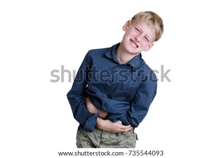 10-years old boy having problems with stomach.