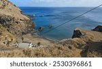 11 September 2024 Prainha beach in Portugal Madeira. cliff view