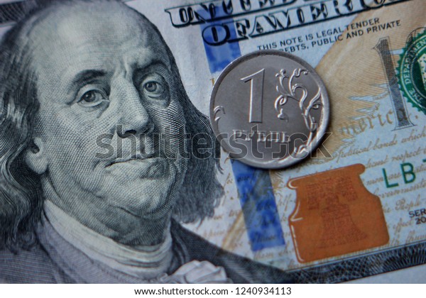 1100 Dollars Russian 1 Ruble On Stock Photo Edit Now 1240934113