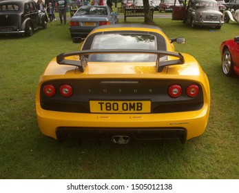 11th August 2019- A classic Lotus Exige sports car being displayed at a vintage vehicle show in Gnoll Park, Neath, Port Talbot, Wales, UK.