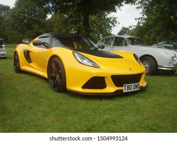 11th August 2019- A stylish Lotus Exige sports car, built in 2016, being displayed at a classic vehicle show in Gnoll Park, Neath, Port Talbot, Wales, UK. 