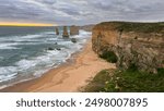 12 Apostles off the Great Ocean Road. Australian coastline. Majestic Cliffs in southern Australia