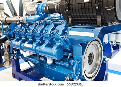 12 Cylinder Diesel Engine Closeup