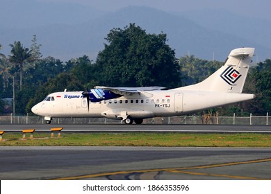 12 Februari 2018 Jayapura, Papua : Trigana Air ATR72 At Sentani International Airport, Jayapura- Papua