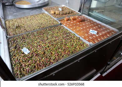 12 february 2014, turkey istanbul.  suria cuisine is going to famaus in istanbul. specially chickpeas, fava,crush,pide,pita braed, chicken and dessert.