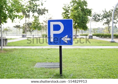 12 january 2017,.Putrajaya, Malaysia. parking signage on  grass