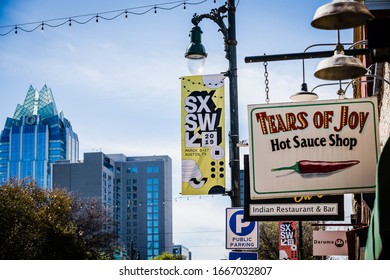 12 March 2019. Austin, Tx. USA. SXSW Sign On 6th Street.