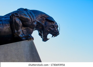 12 May 2020 Carolina Panthers Football Team Mascots Statue At Entrance Of Bank Of America NFL Football Stadium In Charlotte NC.