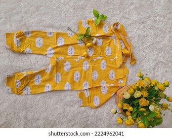 12 Month Old Baby Clothes With Beautiful Yellow Rose Motifs