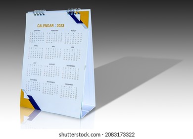 12 Months Desk Calendar Year 2023 Stock Photo 2083173322 